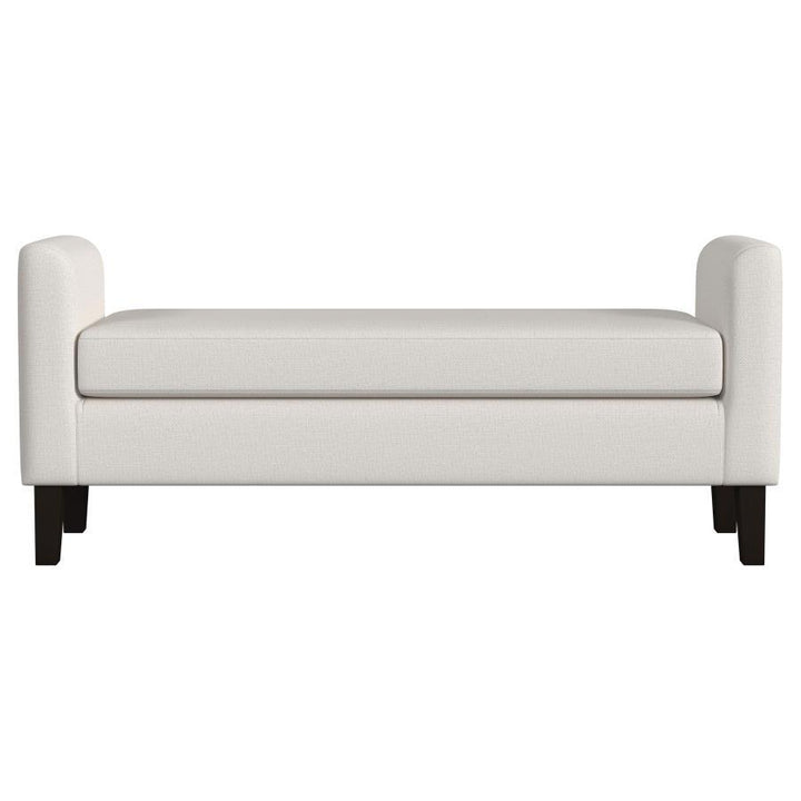 Rex - Fabric Upholstered Accent Bench With Armrests - Vanilla