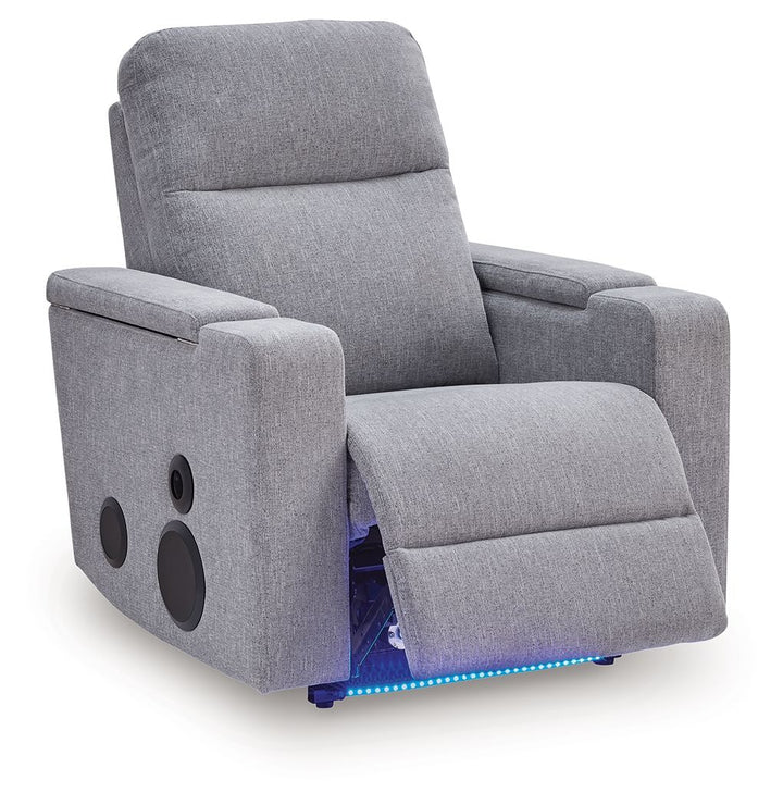 Pineland - Glider Power Recliner With Audio System - Pewter