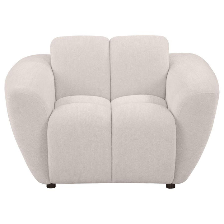 Destino - Chenille Upholstered Splayed Arm Accent Chair - Greige
