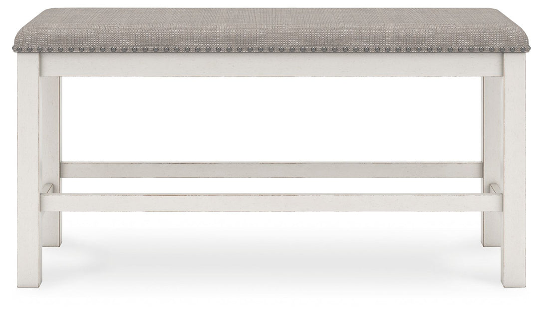 Robbinsdale - Dbl Counter Height Upholstered Dining Bench - Antique White