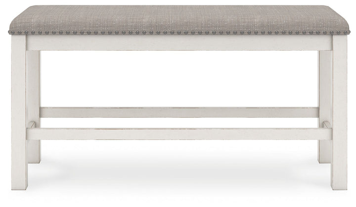 Robbinsdale - Dbl Counter Height Upholstered Dining Bench - Antique White
