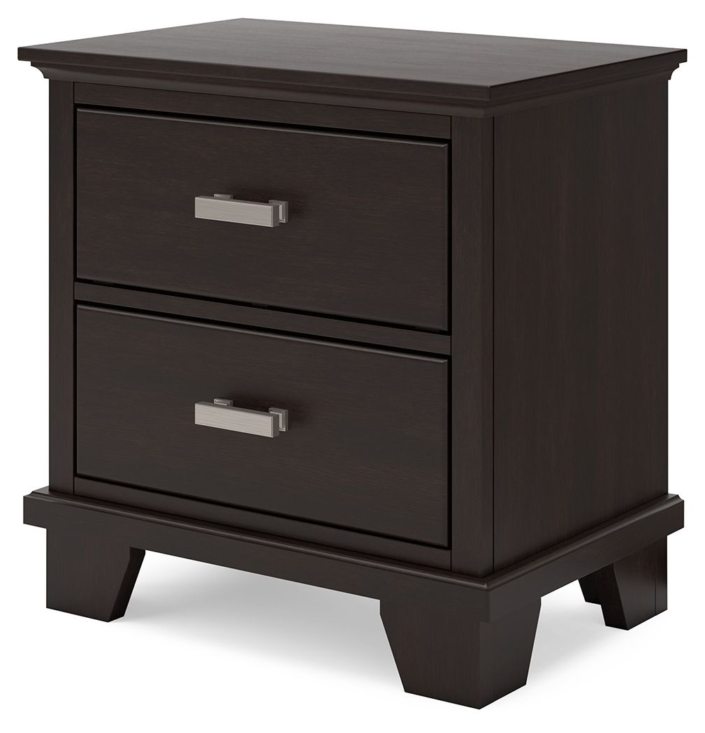 Covetown - Two Drawer Night Stand - Dark Brown