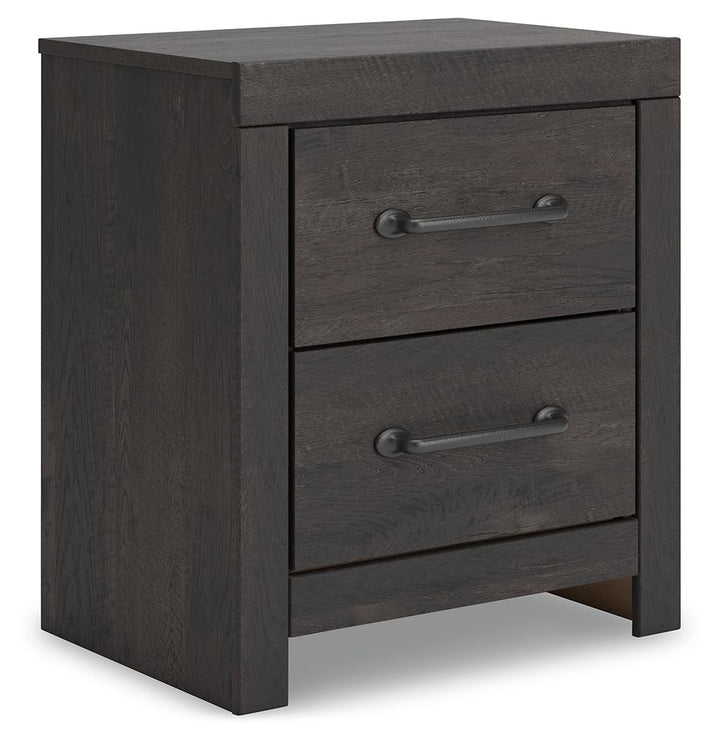 Hollivern - Two Drawer Night Stand - Dark Gray