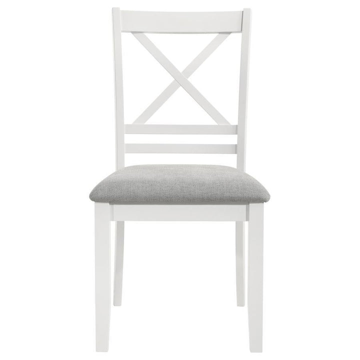 Hollis-Cross Back Wood Dining Side Chair (Set of 2) - White