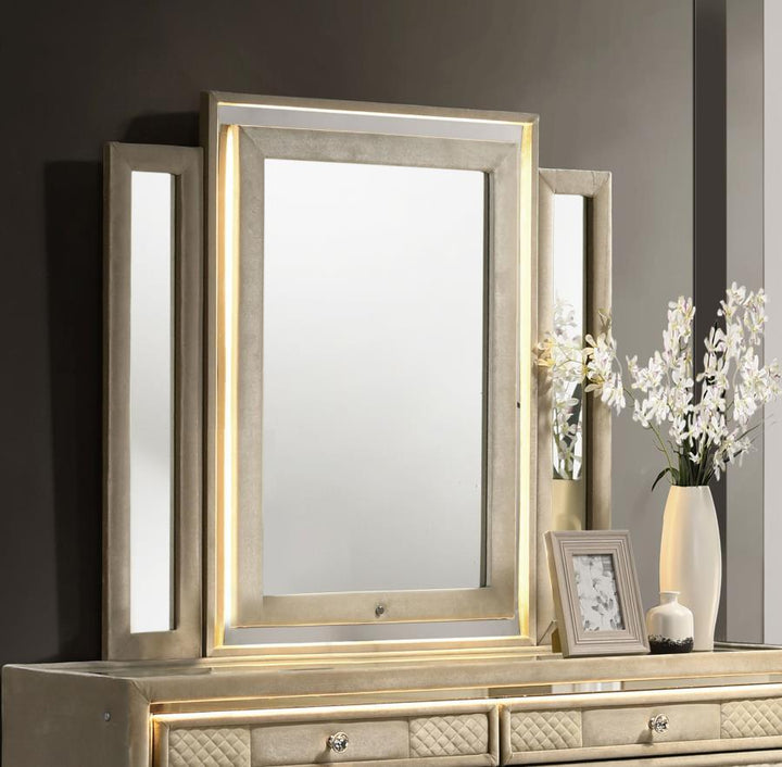 Lorient - LED Dresser Mirror - Ivory And Camel