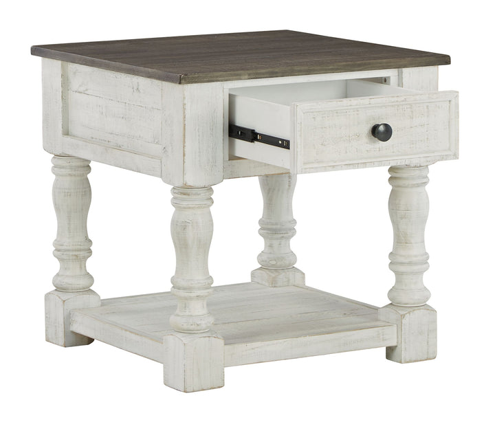 Havalance - Square End Table - White / Gray