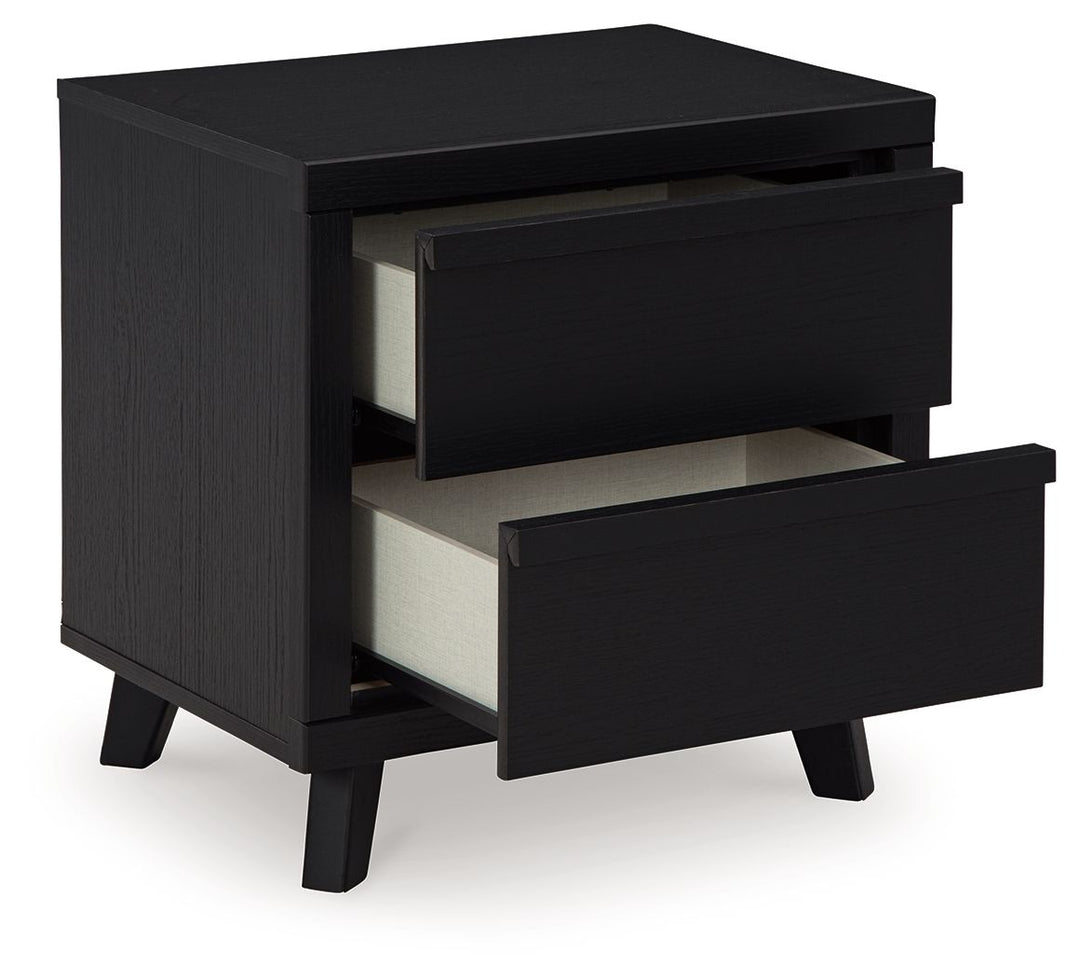 Danziar - Two Drawer Night Stand - Black
