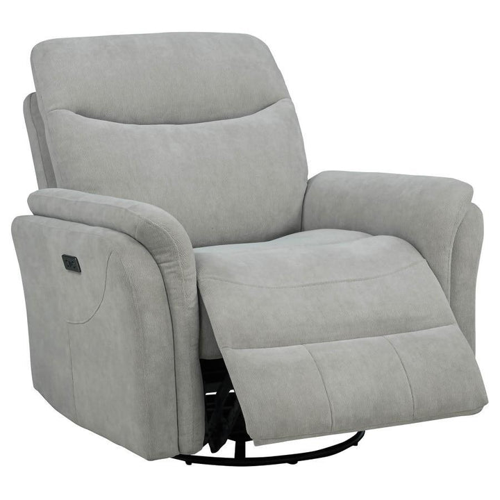 Adler - Upholstered Power Swivel Glider Recliner