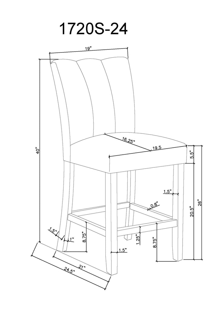 Vega - Counter Height Chair (Set of 2) - Mocha