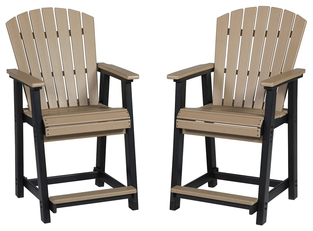 Fairen Trail - Barstool (Set of 2) - Black / Driftwood