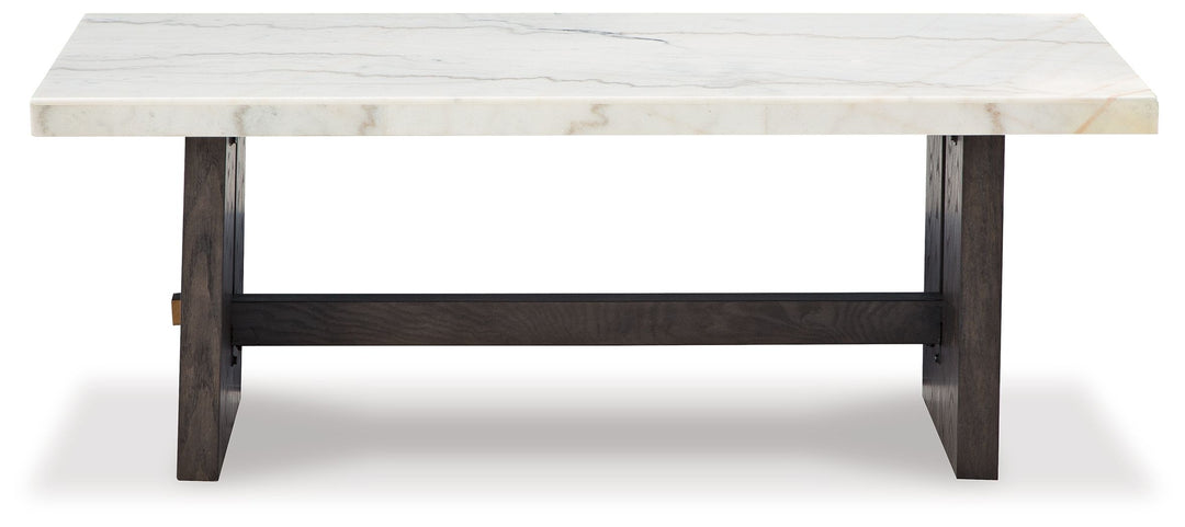 Burkhaus - Rectangular Cocktail Table - White / Dark Brown