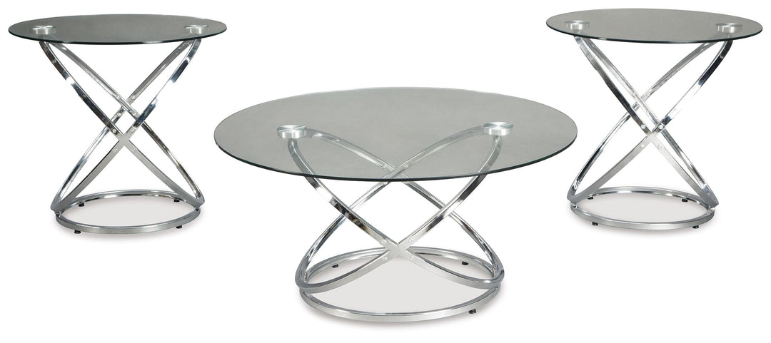 Hollynyx - Occasional Table Set (Set of 3) - Chrome Finish
