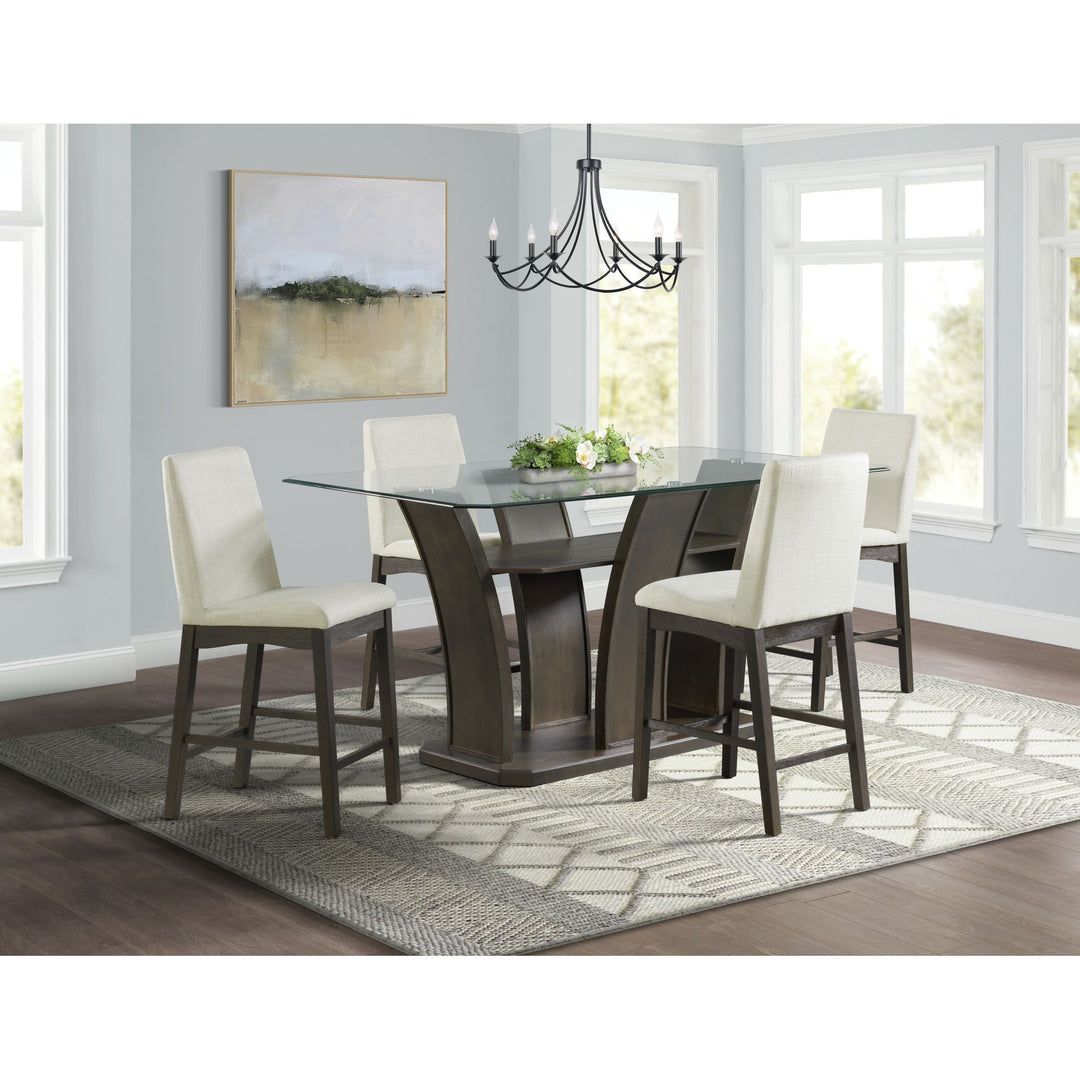 Dapper - Rectangular Counter Dining 5 Piece Set (Table And Four Chairs) - Walnut