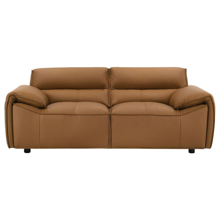 Buxton - Top Grain Leather Upholstered Loveseat