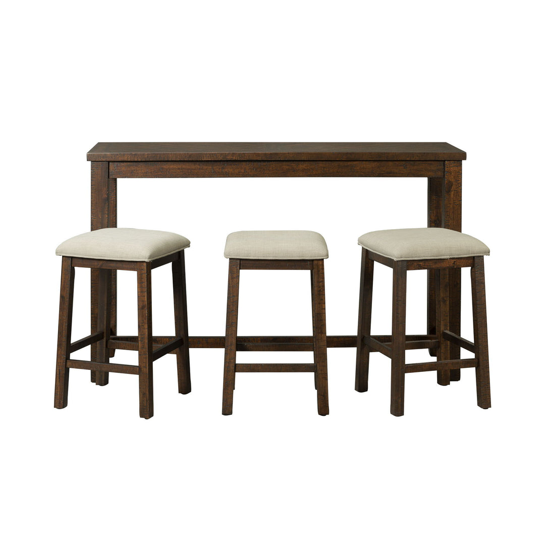 Jax - Bar Table Single Pack (Table And Three Stools) - Dark Walnut