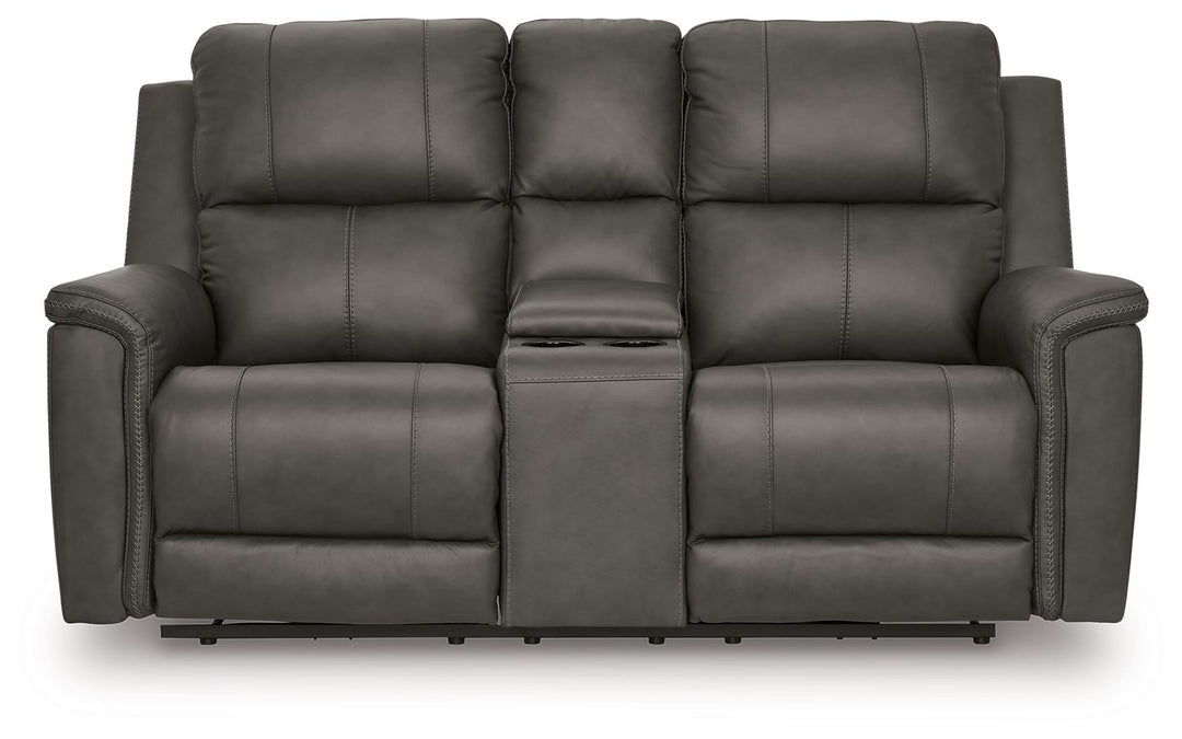 Bleckley - Power Reclining Loveseat With Console / Adjustable Headrest