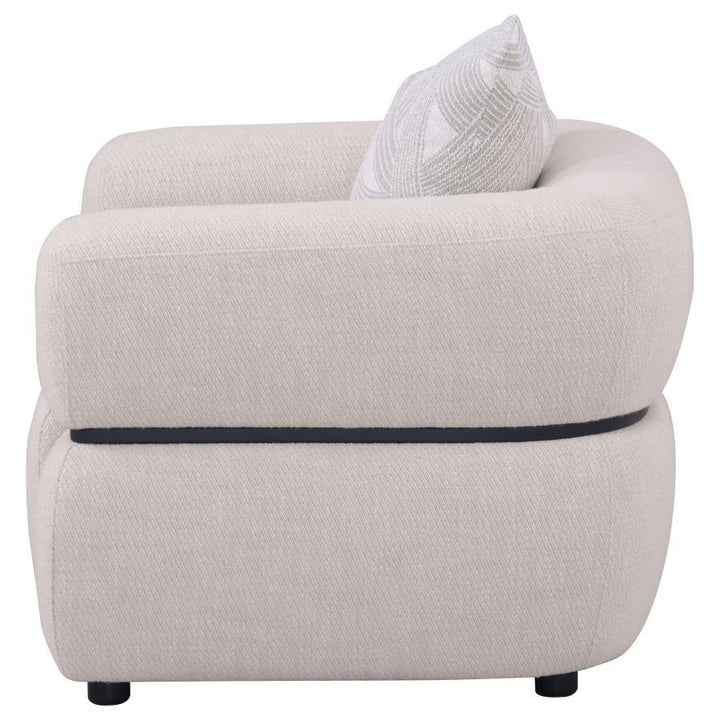 Jeanette - Fabric Upholstered Round Arm Accent Chair - Beige