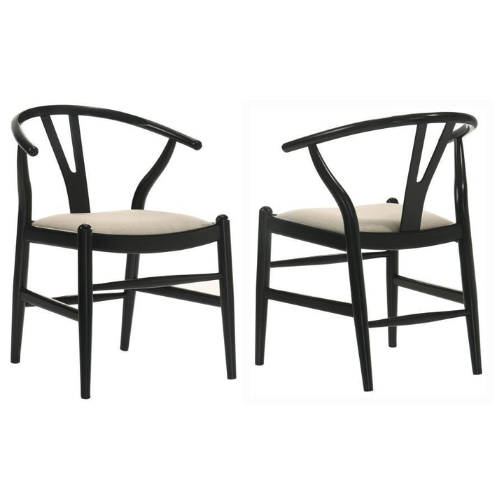 Crestmont - Wood Wishbone Dining Side Chair (Set of 2) - Black