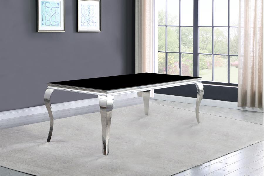 Carone - Rectangular Glass Top Dining Table