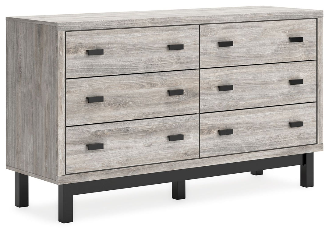 Vessalli - Six Drawer Dresser - Black / Gray