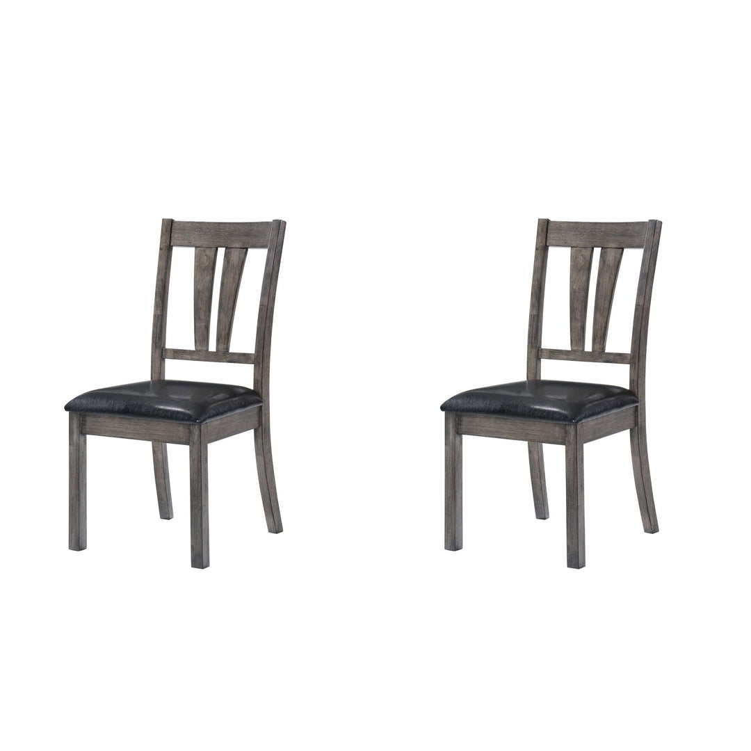 Nathan - Fan Back Chair With PU Seat (Set of 2) - Gray Oak