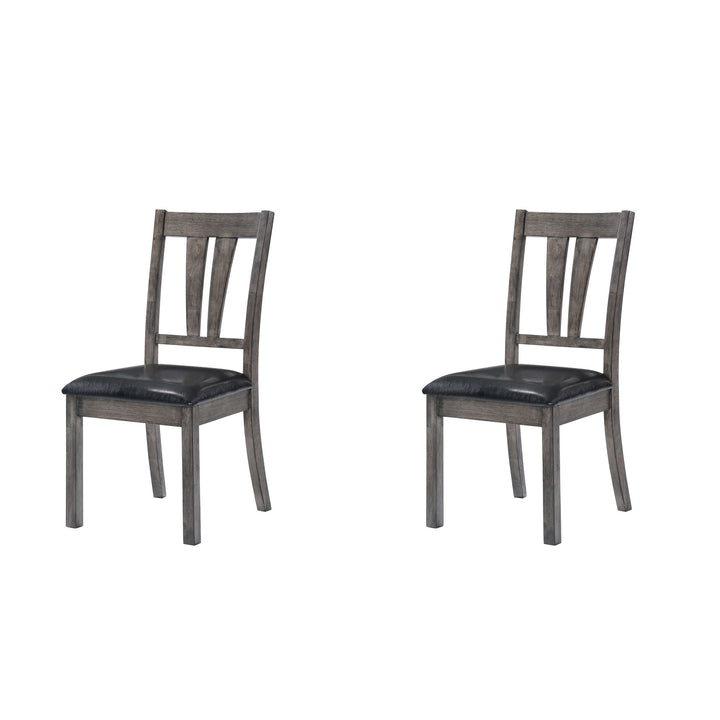 Nathan - Fan Back Chair With PU Seat (Set of 2) - Gray Oak