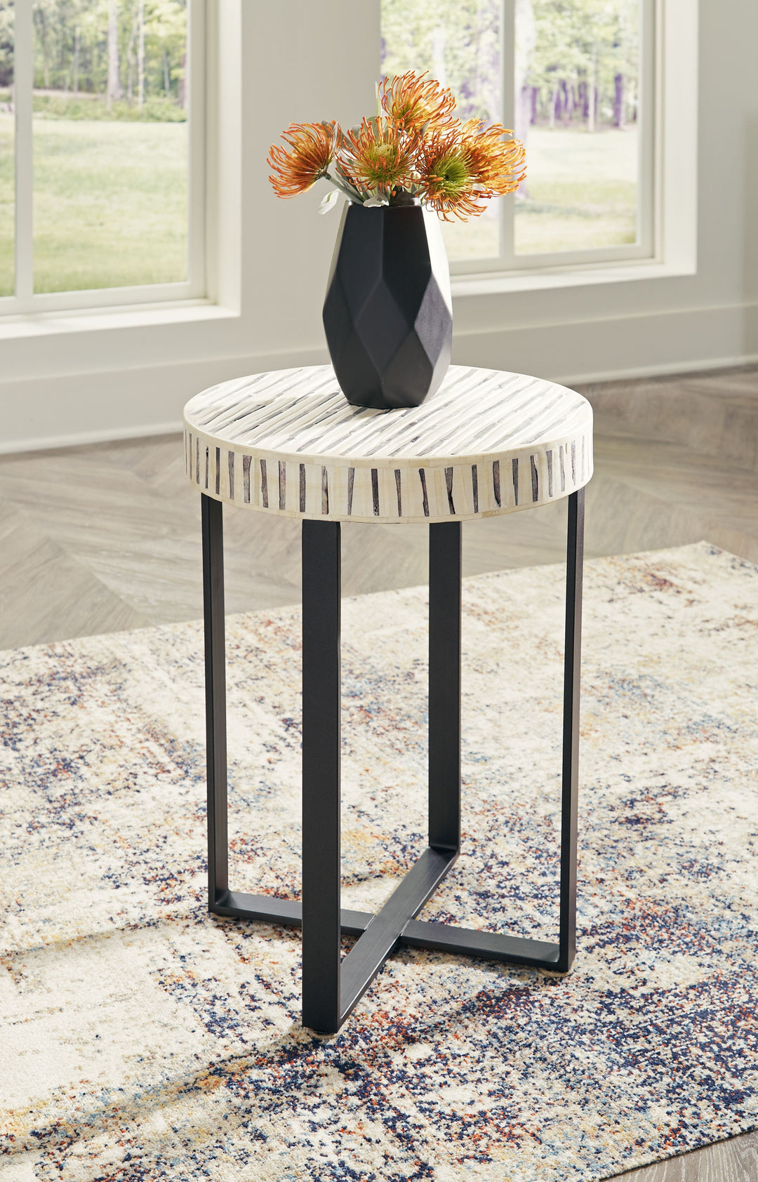 Crewridge - Accent Table - Black / Cream