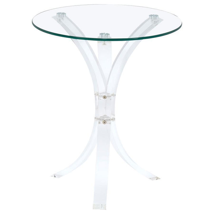 Laning - Round Glass Top Acrylic Side Table - Clear