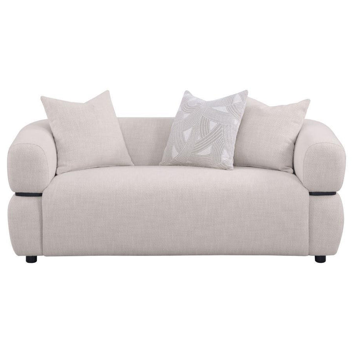 Jeanette - 73" Fabric Upholstered Round Arm Loveseat - Beige