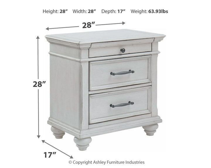 Kanwyn - Three Drawer Night Stand - Whitewash