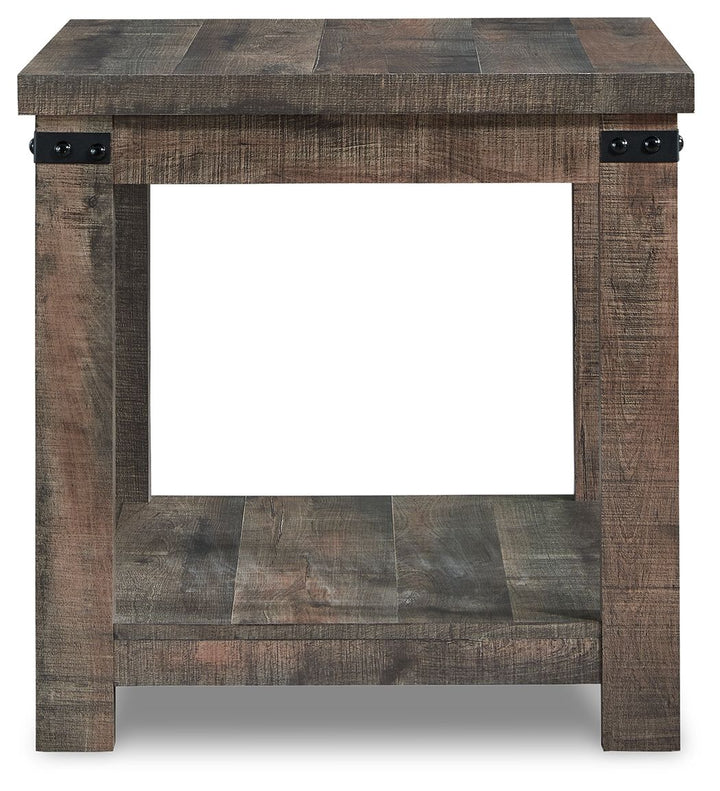 Hollum - Square End Table - Rustic Brown