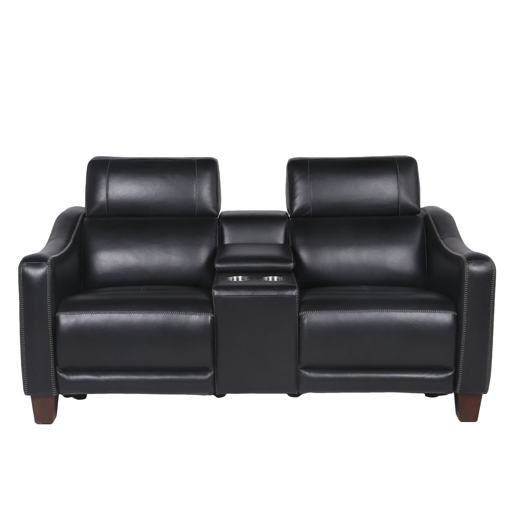 Giorno - Dual Power Console Loveseat - Black