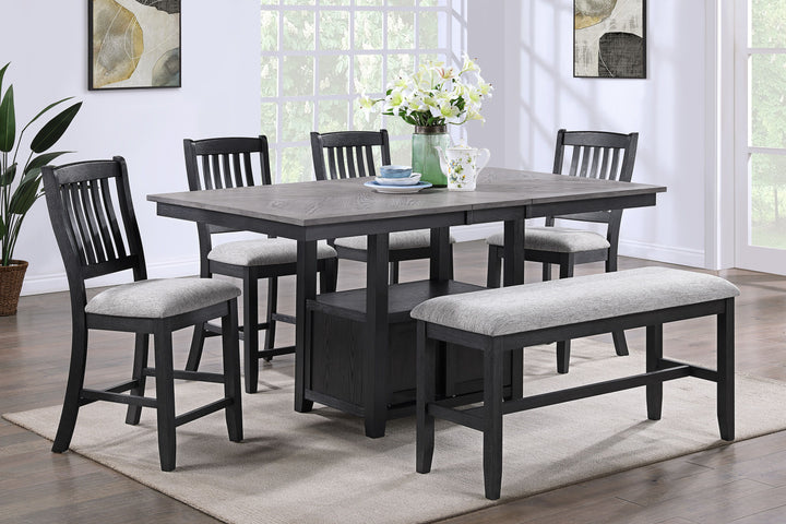 Buford - Counter Height Bench - Charcoal / Light Gray