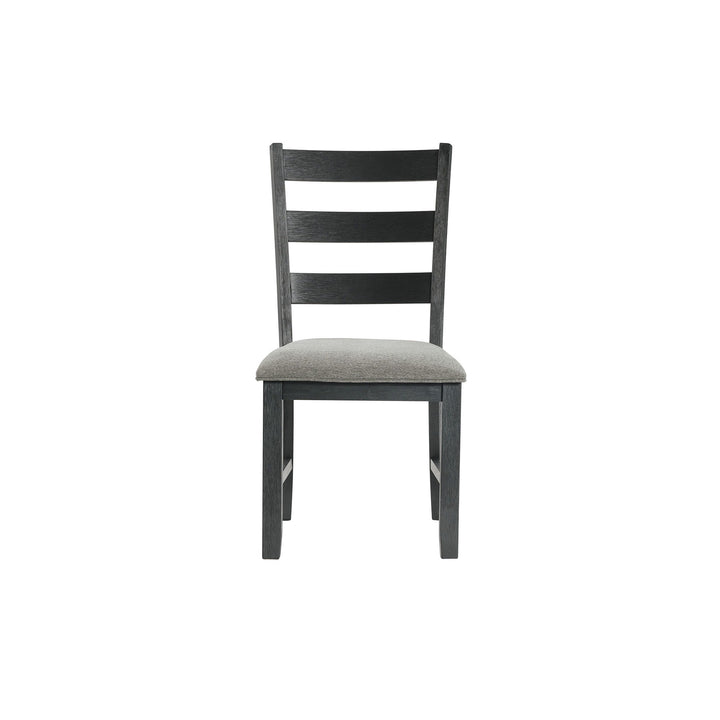 Martin - Dining Side Chair With Gray Fabric (Set of 2) - Black Finish