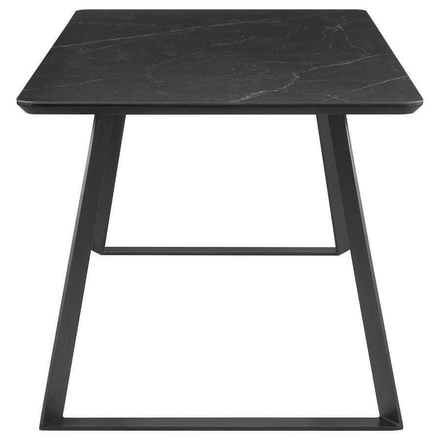 Smith - Rectangular Ceramic Top Dining Table - Black