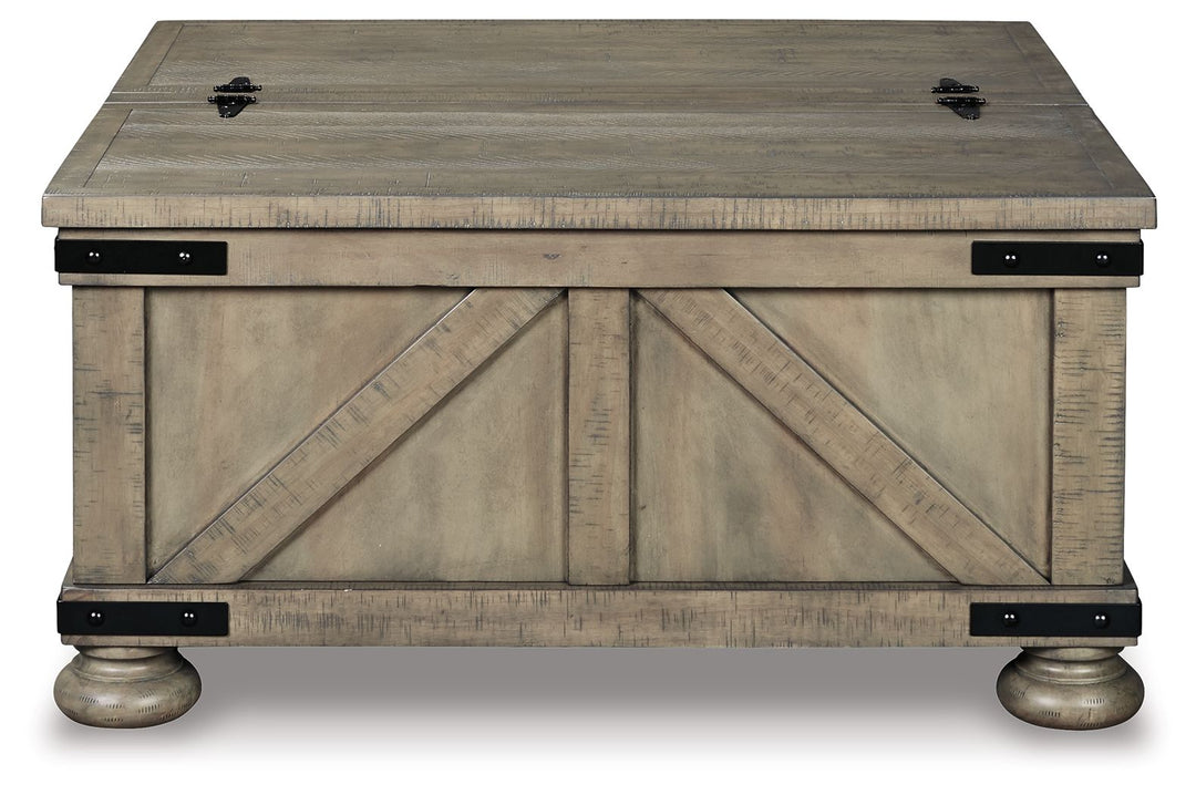 Aldwin - Cocktail Table With Storage - Square - Gray