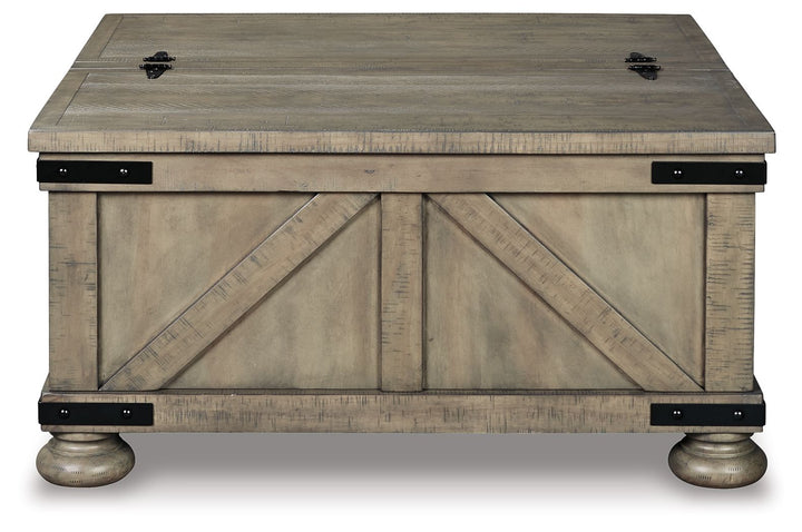 Aldwin - Cocktail Table With Storage - Square - Gray