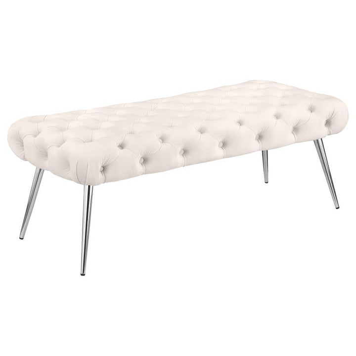 Ella - Upholstered Tufted Bench Metal Legs