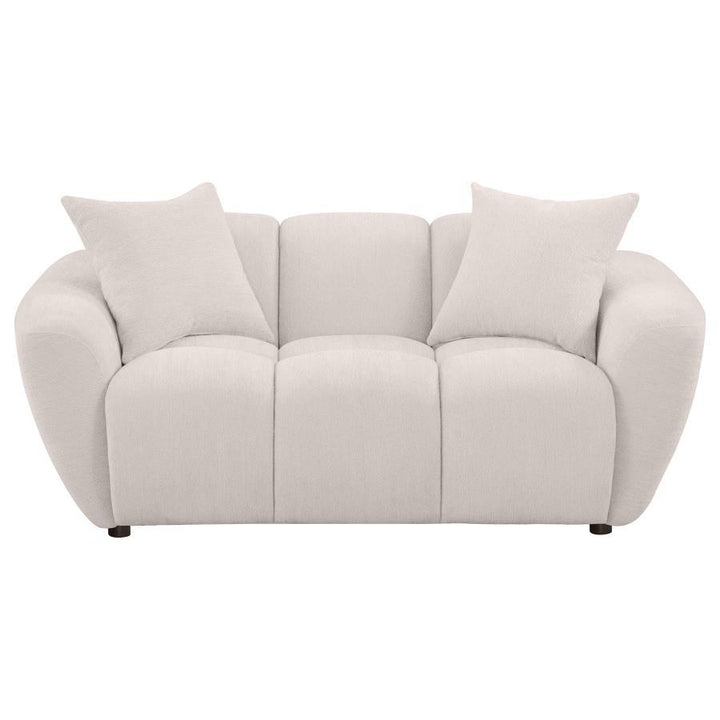 Destino - Chenille Upholstered Splayed Arm Loveseat - Greige