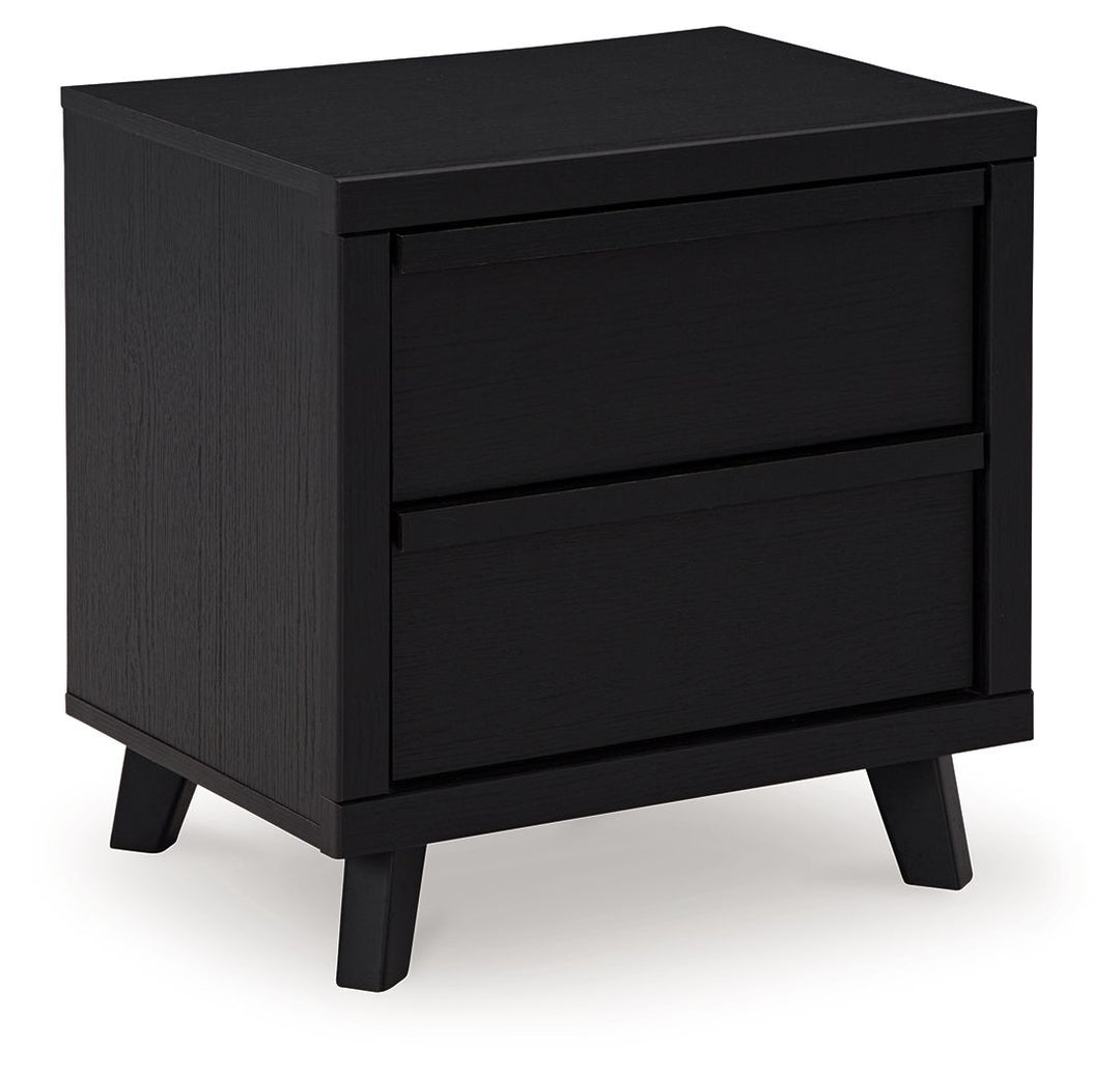 Danziar - Two Drawer Night Stand - Black