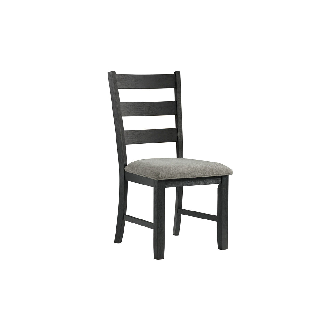 Martin - Dining Side Chair With Gray Fabric (Set of 2) - Black Finish