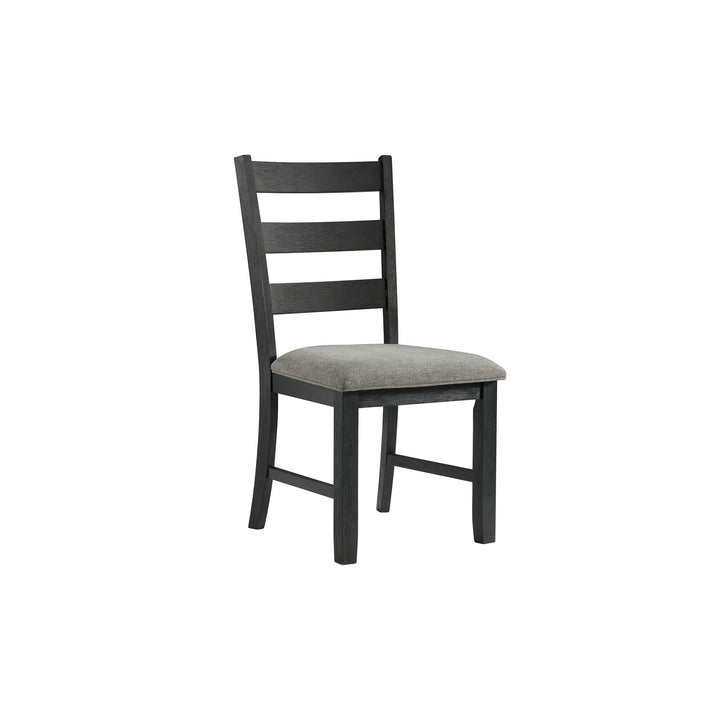 Martin - Dining Side Chair With Gray Fabric (Set of 2) - Black Finish