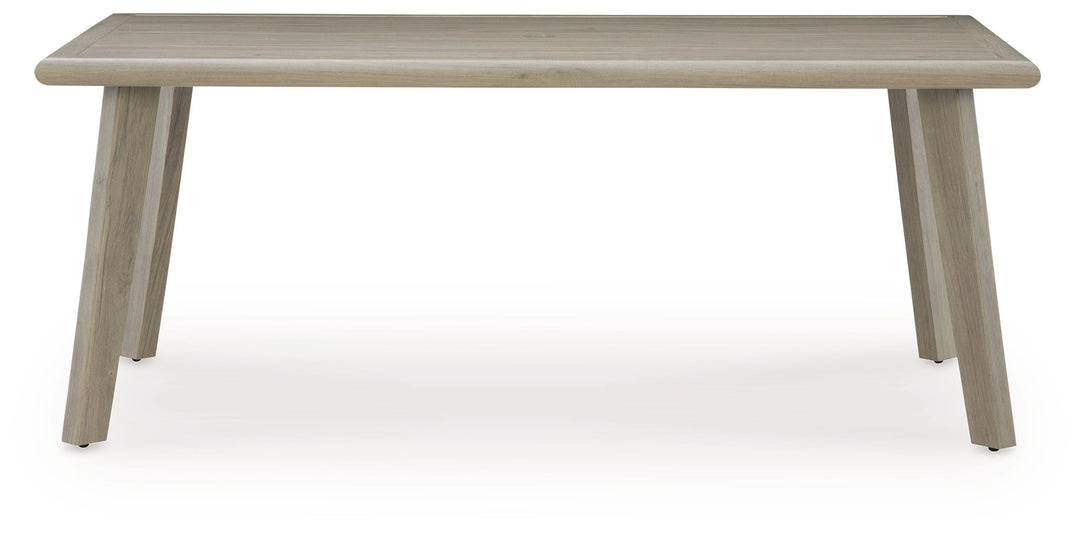 Cliff Trails - Rectangle Dining Table With Umbrella Option - Beige