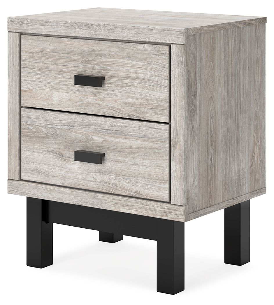 Vessalli - Two Drawer Nightstand - Black / Gray