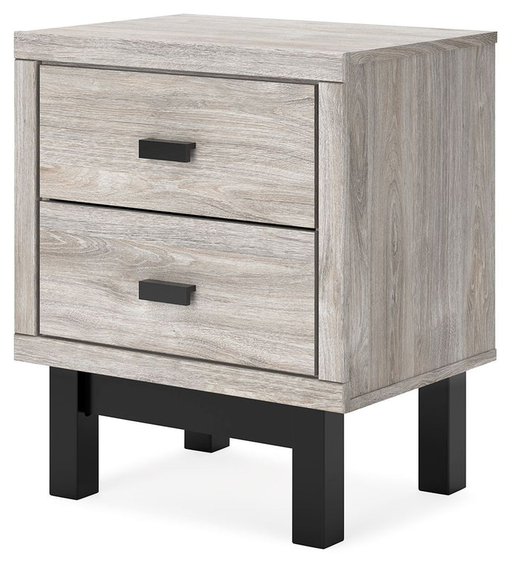 Vessalli - Two Drawer Nightstand - Black / Gray