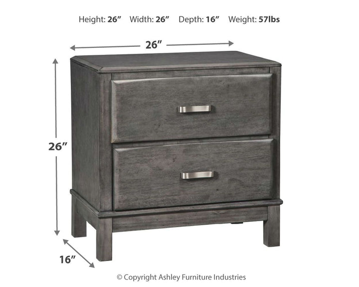 Caitbrook - Two Drawer Night Stand - Gray