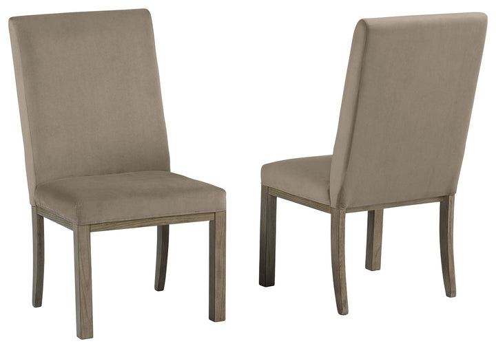 Chrestner - Dining UPH Side Chair (Set of 2) - Gray / Brown