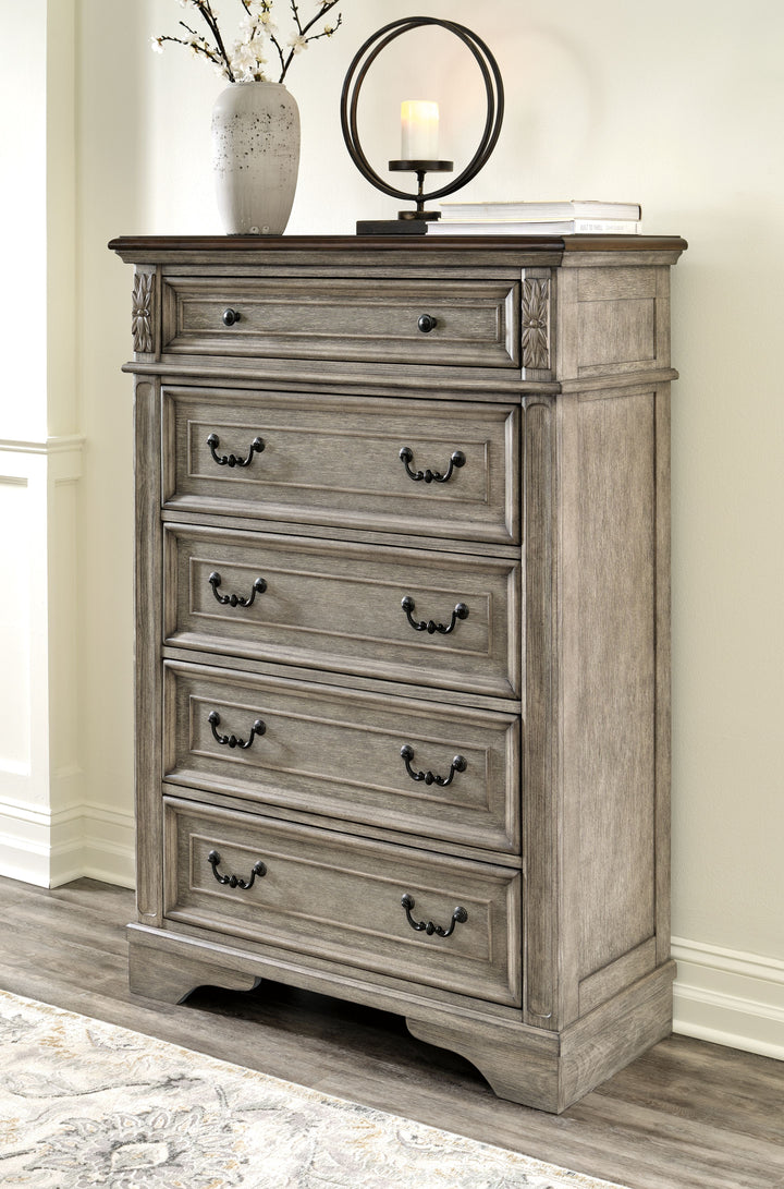 Lodenbay - Five Drawer Chest - Antique Gray