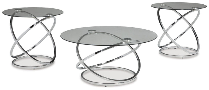 Hollynyx - Occasional Table Set (Set of 3) - Chrome Finish