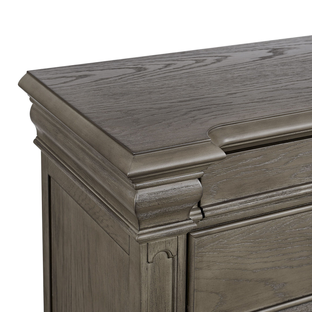 Kings Court - 3-Drawer Nightstand (Sliding Top) - Gray
